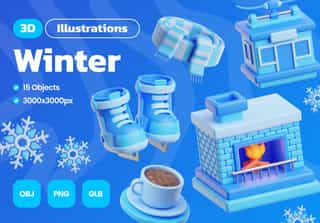 3D Winter Illustrations