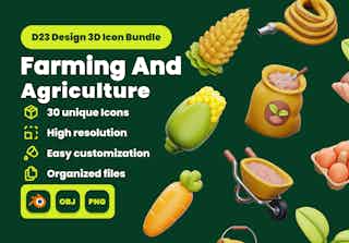 Farming And Agriculture 3D Illustration Pack