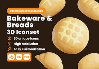 Bakeware & Breads 3D Illustration Pack