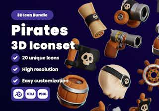 Pirate 3D Illustration Pack