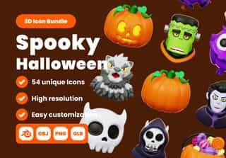 Spooky Halloween 3D Illustration Pack