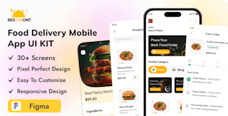 Restaront - Food Delivery Mobile App UI Kit For Figma