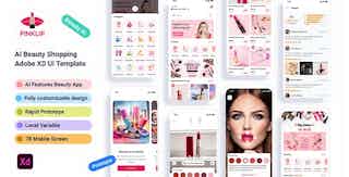 Pinklip – AI Beauty Shopping Adobe XD UI Template