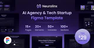 Neurolinx - AI Deep Search Technology Startup & Agency Figma Template