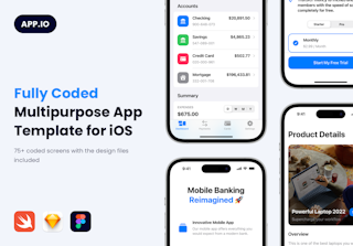 App.io - Multipurpose SwiftUI App Template for iOS