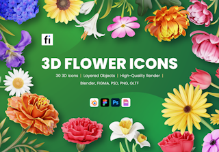 3D Blossom Icons