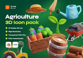 Agriculture 3D Icon Pack
