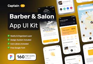Captain - Barber & Salon Mobile App UI Kit