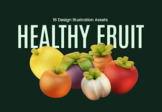 3D Icon Illustration Healthy Fruit