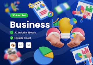Business 3D Icon Set