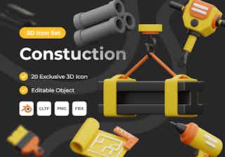 Construction 3D Icon Set