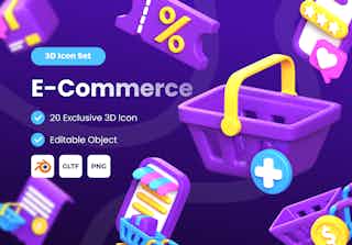 3D Icon Set E-Commerce
