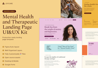 JoyCare - Mental Health and Therapeutic Landing Page UI&UX Kit