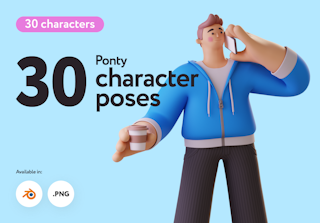 Ponty Student 3D Character Set