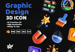 Graphic Design 3D Icon
