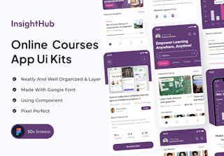 InsightHub - Online Education Courses Mobile App UI Kits