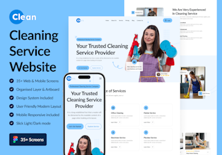 Clean - Cleaning Service Website UI Kit