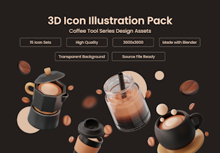 3D Icon Illustration Coffee Series