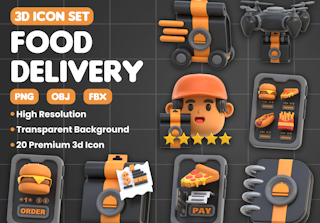3D Icon Food Delivery