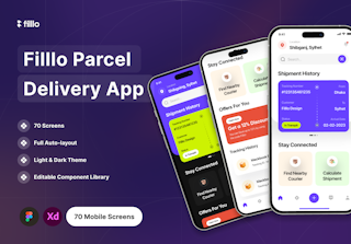 Filllo Parcel Delivery App UI Kit