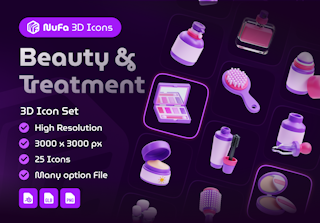 Beauty & Treatment 3D Icon Set