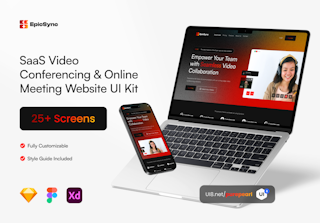 EpicSync - Intuitive SaaS Video Conferencing and Online Meeting Website UI Kit for Business