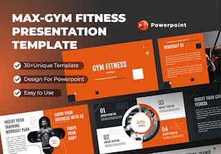 Max-GYM Presentation PowerPoint Template