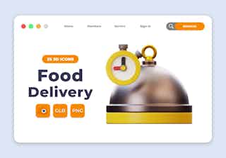 Food Delivery 3D 3D Illustration Pack