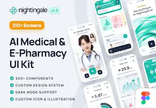 nightingale UI Kit: AI Medical & E-Pharmacy App