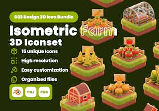 Isometric Farm 3D Illustration Pack