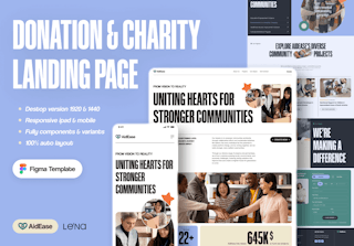 AidEase - Donation & Charity Landing Page UI/UX Template