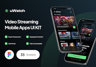 uWatch - Video Streaming Mobile App UI Kit