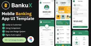 BankuX - Mobile Banking App Figma UI Template